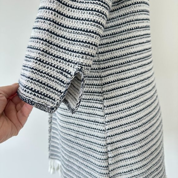 Cotton/Wool Striped Cardi with Tassel Trim - Picture 3 of 8
